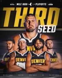 棋牌游戏-再战森林狼！掘金官方晒球队夺得西部第三的海报与球迷分享